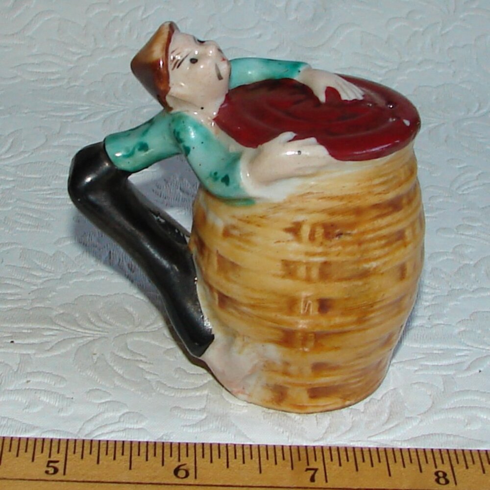 Murray Kreiss Asian w/Barrel Salt or Pepper SHAKER, Vtg Japan,Single Replacement